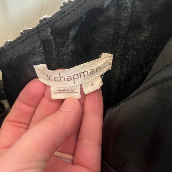 The Vivian Dress in Black Windsor Brocade - Picture 4 of 4